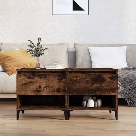 vidaXL Side Tables 2 pcs Smoked Oak 50x46x50 cm Engineered Wood (1/5)