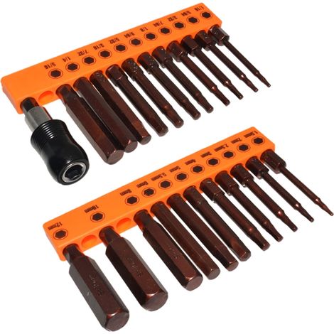 Jeu de 23 embouts de tournevis Allen de 60 mm, foret hexagonal magnétique de 60 mm (1/5)