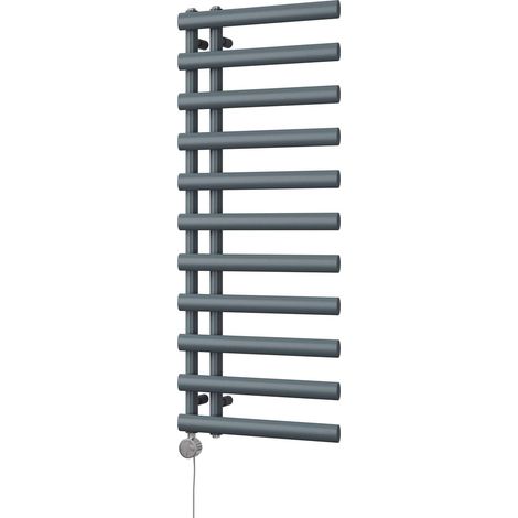Elyan - Anthracite Electric Towel Rail H1238mm x W500mm 500w Thermostatic (1/3)