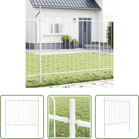 Gartenzaunpaneel - Gartenzaun 2 pcs Grau 3,4 x 1 m Pulverbeschichteter Stahl (1/5)