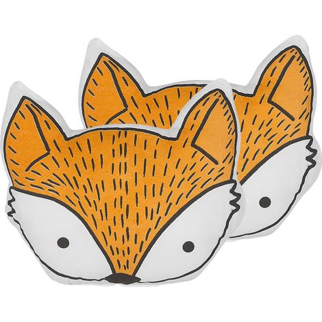 Dekokissen 2er Set VADODARA Baumwolle 50 x 40 cm Orange Fuchs
