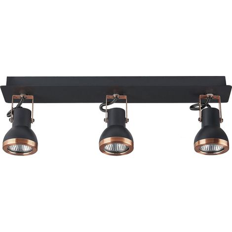 3 Light Spotlight BARO Adjustable Metal Black