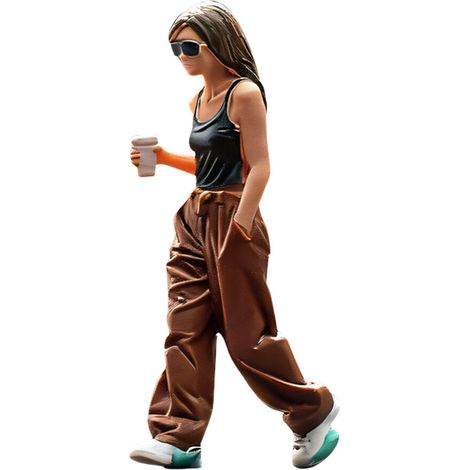 Figurina realistica di una ragazza da bar, modello in scala 1:64, figurina