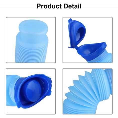 Urinoir de voiture d'urgence portable de 750 ml, pliable et de poche, idéal pour le camping et les déplacements. (1/4)