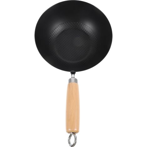 Petit Wok Antiadhésif En Acier Forgé 14.56X7.09In Pour Cuisinière À Gaz Poêle Wok Japonais Polyvalent Ustensiles De Cuisine Pour Barbecue Et Usage Domestique (1/5)