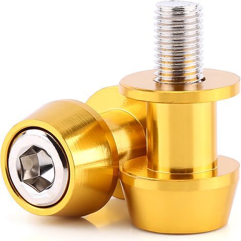 CNC-gefräste Schwingenspulengleiter aus Aluminiumlegierung für Motorradschwingenspulenhalterungen (10 mm, gold) (1/2)