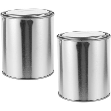 2pièces Lot De Pots De Peinture Vides Métal Avec Couvercles Pour Rangement De Peinture Petits Récipients Pour Loisirs Créatifs Et Garage (1/5)