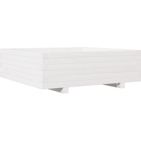 Maison Exclusive - Fioriera da Giardino Bianca 80x80x26,5cm Legno Massello di Pino