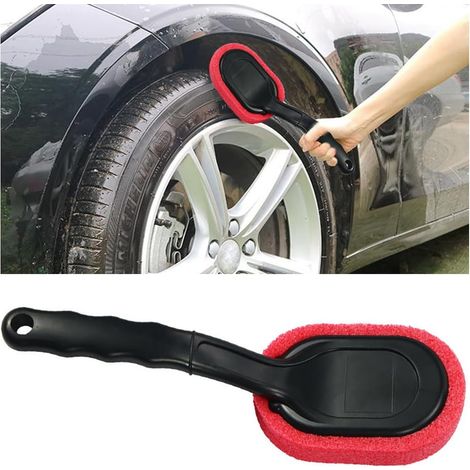 Brosse à Dresser Les Pneus, Brosse pour Pneus de Voiture avec Manche Long, Applicateur de Brillance, Universelle Pneu Absorption d'eau Applicateur de Pansement de Pneu Brosse Éponge (1/4)