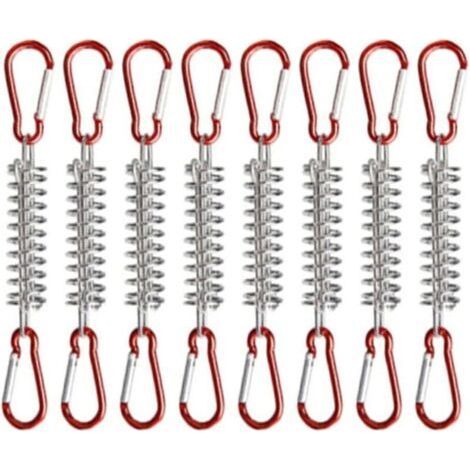 Awning Tension Springs Set of 8 Camping Accessories with Carabiners for Fixing (1/5)