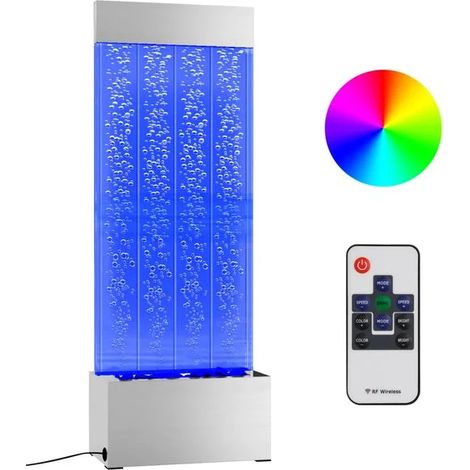 Colonne à bulles avec éclairage LED RGB, en acier inoxydable et acrylique, 110 cm (1/5)