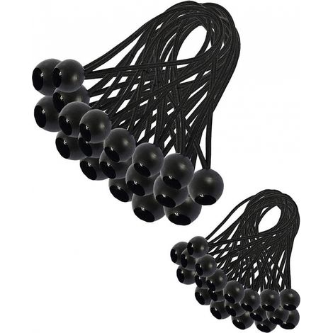 BEBUSINGOTO 30 Stück Bungee-Seil, Planenspanner, elastische Kordel, für Pavillon, Plane, Camping, Zelt, Vorhang-Verlängerungsgeschirr (200 mm und 150 mm) (1/5)