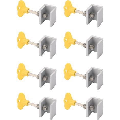 8 Serrures de fenêtre réglables à trou unique en alliage d'aluminium, coulissement vertical et horizontal, argent (1/5)