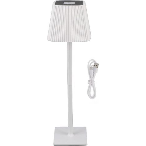 Lamp of table without wire, 3 colors, dimming continuous, 4000mah, lamp of desk decorative and rechargeable, for room to bed, desk, coffee, white (1/5)