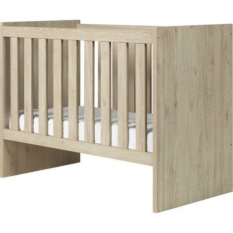 Robustes Babybett 60x120, erweiterbar zum Kinderbett 90x200, in heller Eichenfarbe, Kollektion DANAÉ.