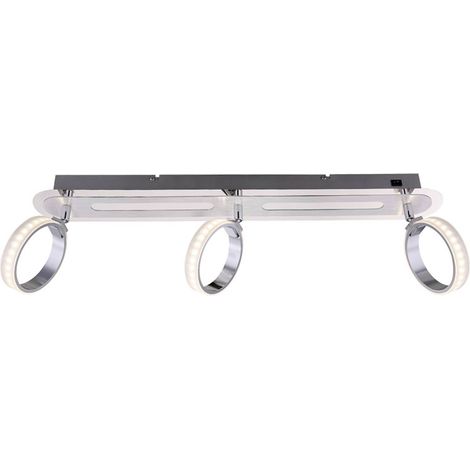 LED Spotleiste schwenkbar Deckenleuchte Chrom Modern Deckenlampe 3 Flammig, 3x LED 5W 350Lm warmweiß, L 60 cm