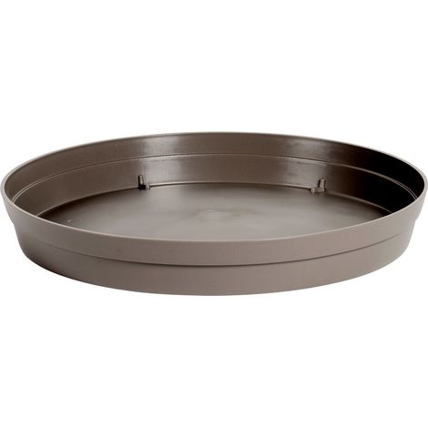 EDA – Soucoupe pour pot Ø 60 cm – Diamètre 40,5 cm – Plastique taupe – Usage intérieur/extérieur – Fabrication française
