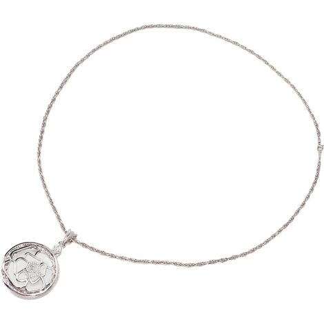 Pendentif Loupe Argenté 6x en Forme de Fleur, Collier Loupe de Lecture pour Personnes Âgées, Bijou Grossissant Élégant avec Chaîne
