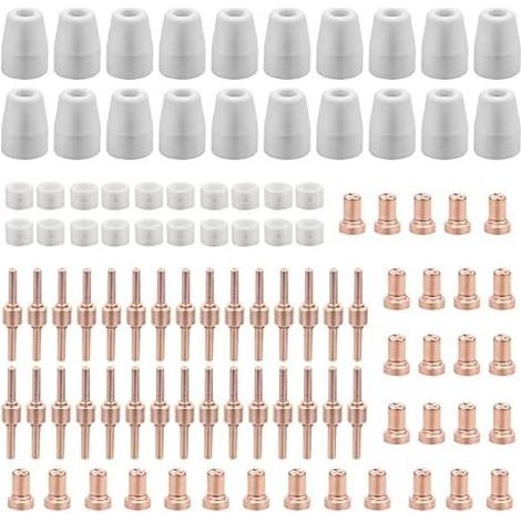 120 pièces de consommables plasma PT31 pour découpeur plasma Parkside. Compatible avec les machines de découpe plasma de 30, 40 et 50 pouces. Accessoires pour découpeur plasma : électrode, buse et con (1/5)