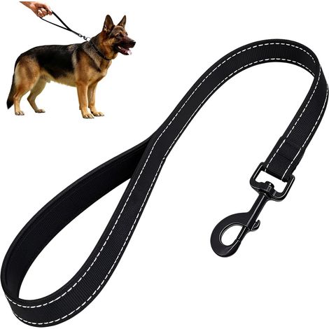 1 - Laisse Chien - Corde Nylon - Poignée Ergonomique - Résistante Traction Contrôle Sécurisé - Chiens Petits Moyens - Noir - 120cm (1/5)