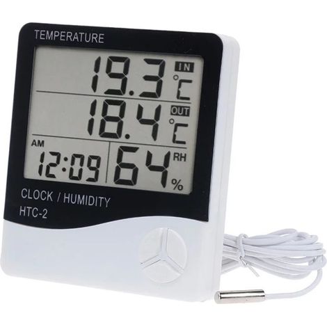 thermomètre et hygromètre numérique LCD, Station météo électronique, testeur de température et d'humidité pour l'intérieur et l'extérieur (1/4)