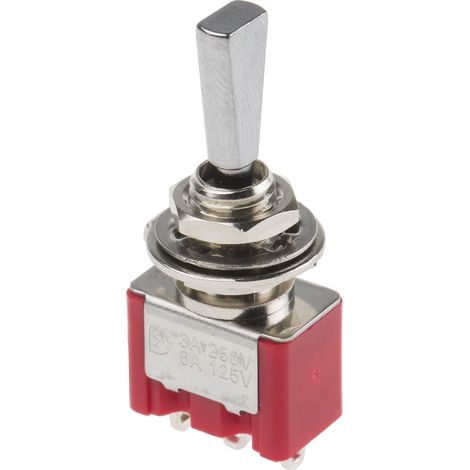 Interrupteur à levier RS PRO, On-Off-On, 1RT, 3 A @ 250 V c.a. ( Prix pour 1 ) (1/2)