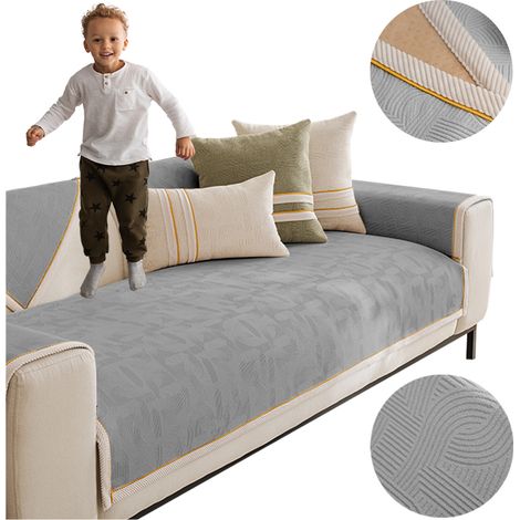MATTE, DECKE, BEZUG für SOFA Sofa 90x240 cm, DUNKELGRAU, GOLDENE KANTE