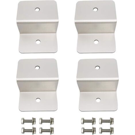 Z-Mount Solar Panel Mounting Kit with Nuts and Bolts for Off-Grid Installation on RV Boat Roof, 4 Units (1/4)