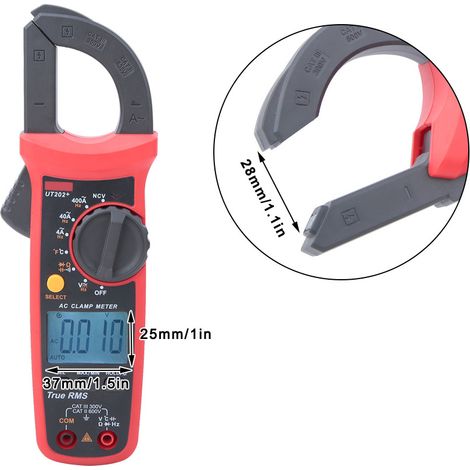 Pince ampèremétrique portable UNI-T UT202+ à sélection automatique de gamme et valeur efficace vraie (True RMS), sans batterie (1/5)