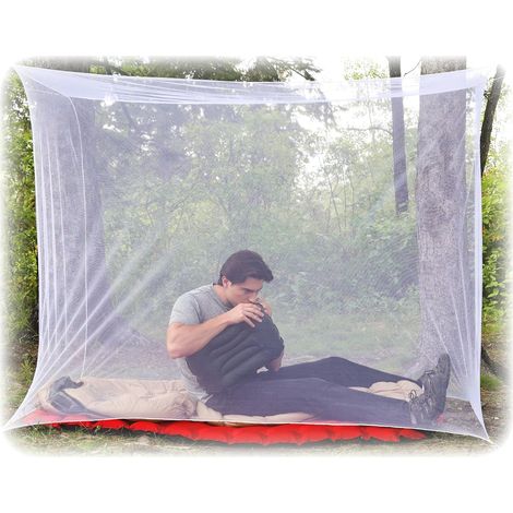Mosquitera rectangular – Toldo de malla ligero para acampar, viajar y actividades al aire libre – Blanco, 78" x 32" x 59" (1/5)