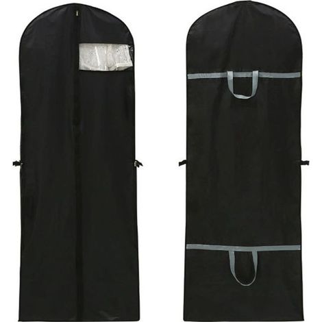 1 housse robe longue, 180×60 cm, protection anti-poussière, avec poignée et fenêtre transparente, pour vêtements suspendus (1/5)