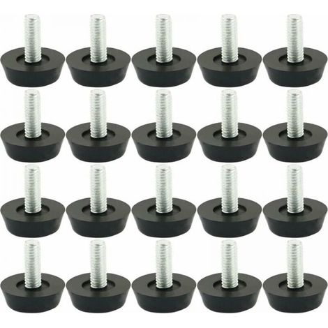 20pcs Pieds M6 x 20mm de Nivellement Meuble Réglable Pied Réglable Patinn Meuble Jambe Pied de Table Chaise Base Protection Plancher Vis Glisse