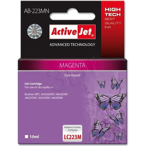 Cartucho de tinta compatible Activejet AB-223MN para Brother LC223M - Rojo, Supreme