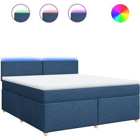 Maison Exclusive - Cama box spring con colchón tela azul 180x200 (1/5)
