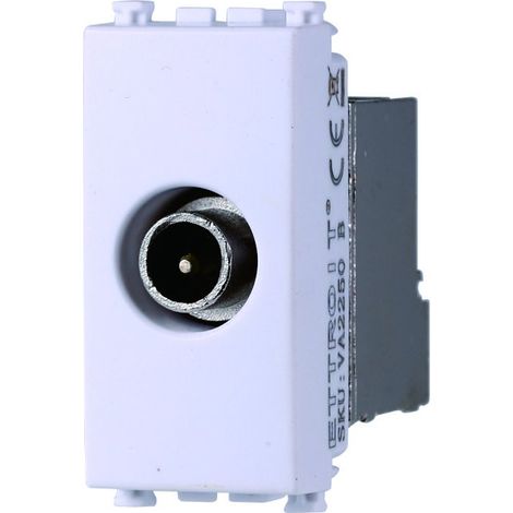 ETTROIT Connettore TV maschio, colore bianco, compatibile Vimar Arke VA2250B (1/2)