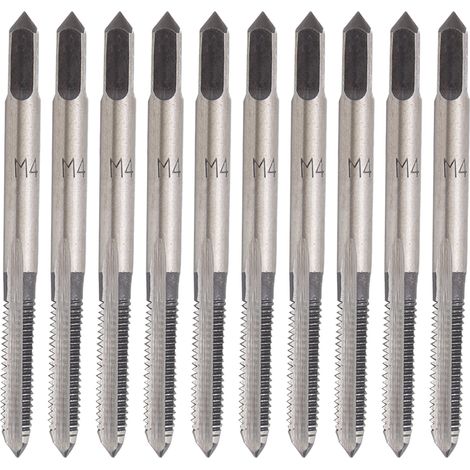 10 tarauds métriques manuels M4 en acier au carbone pour machines-outils et fournitures industrielles (1/5)