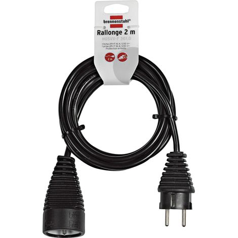 Brennenstuhl, 1165011, Extension Cable 2m H05VV-F 3G1,0, nero