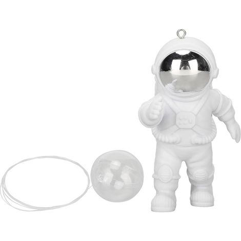Astronaute flottant pour Aquarium, mignon, écologique, Position réglable, ornements d'aquarium en PVC avec boule et corde, masque argenté (1/5)