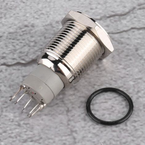 Neuer universeller 16-mm-Druckknopf mit roter LED-Beleuchtung für Warnblinkanlage im Auto