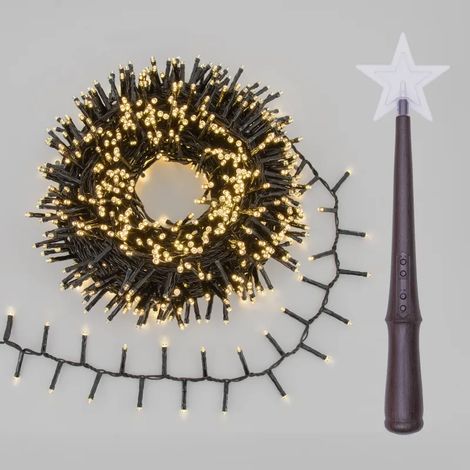 Guirlande BOA MiniCluster Magic Wand 1000 LED 20m Blanc Chaud Télécommande Étoile IP44 Lotti (1/5)