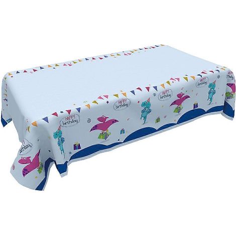 Nappe en plastique à thème dinosaure pour fête d'anniversaire (2 pièces) (1/5)