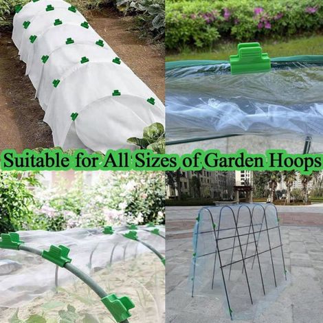 Lot de 50 pinces pour filet de jardin, serres de 11 mm, pour fixer le film de serre et prolonger la saison de croissance (1/4)