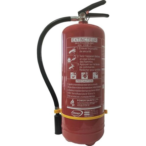 Mobiak – Extincteur 9kg à poudre ABC – Capacité d'extinction 43A-233B-C – Température d'utilisation -30°C à +60°C – Certifié NF et CE/EN3