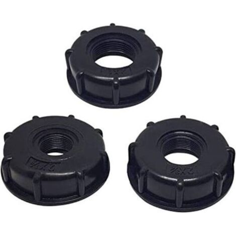 3PCS IBC Bouchon de Réservoir Plastique Adaptateurs en S60x6 Raccord Rapide et pour Réservoir d'eau 1/2 ' 3/4 ' 1 ' Connecteur Joints Filetés en Adaptateurs pour Le Jardin de La Maison-Noir (1/5)