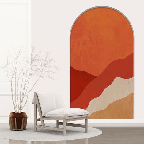 Stickers Trompe l'oeil Arche - Voute - Paysage Boho - 60 x 105 cm (1/5)