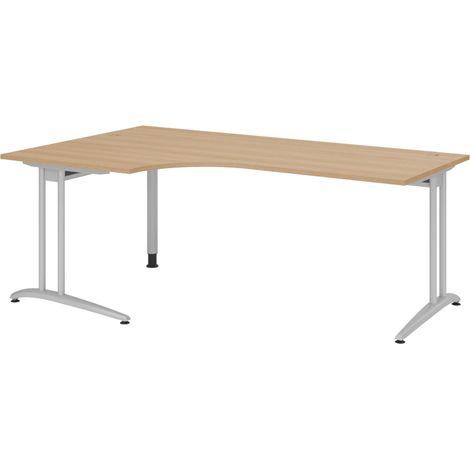 bümö Schreibtisch Serie-B Eckform: 200 x 120 cm Eiche (1/5)