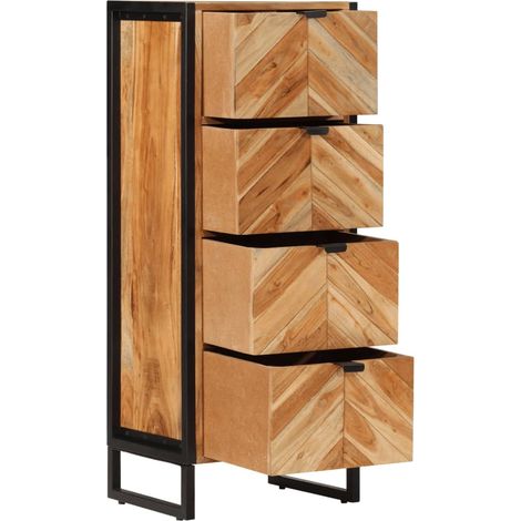 Badschrank 40x30x100 cm Massivholz Akazie und Eisen vidaXL