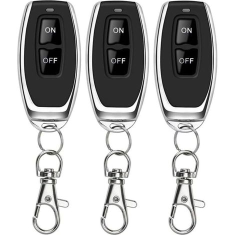 Wireless Remote Control Switch with a Long Range of 328 ft, Remote Control Switch for All Types of DC Motors, Lighting Control etc. (Pack of 3)