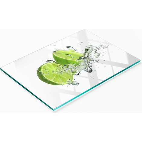 Dekoratives Schneidebrett aus gehärtetem Glas, Limette Unterwasser, 80 x 52 cm (1/5)