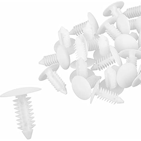 A Voiture Rivets Clips 7mm Trou Fixations Plastique Blanc (Ensemble de 30) (1/4)